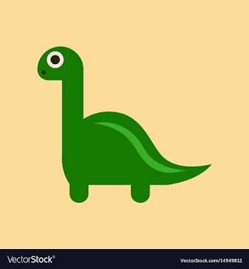 Flat icon on background cartoon dinosaur vector image