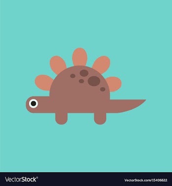 Flat icon on background cartoon dinosaur vector image