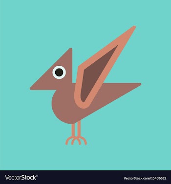Flat icon on background cartoon dinosaur vector image