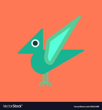 Flat icon on background cartoon dinosaur vector image
