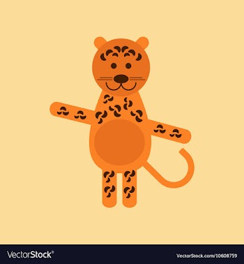 Flat icon on background cartoon leopard vector image