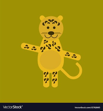 Flat icon on background cartoon leopard vector image