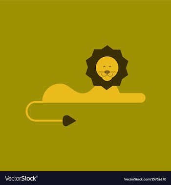 Flat icon on background cartoon lion vector image