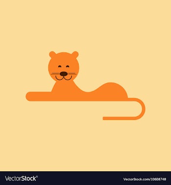 Flat icon on background cartoon lioness vector image