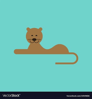 Flat icon on background cartoon lioness vector image