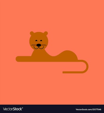 Flat icon on background cartoon lioness vector image