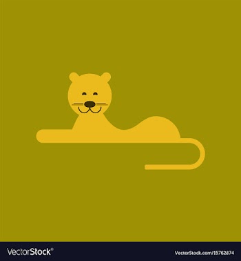 Flat icon on background cartoon lioness vector image