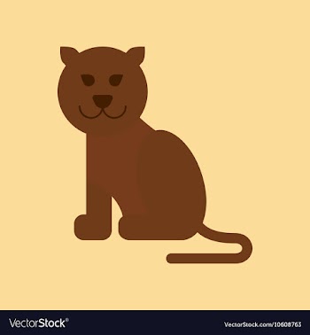 Flat icon on background cartoon panther vector image