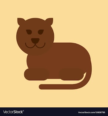 Flat icon on background cartoon panther vector image