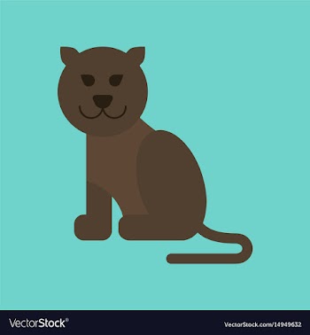 Flat icon on background cartoon panther vector image