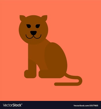 Flat icon on background cartoon panther vector image