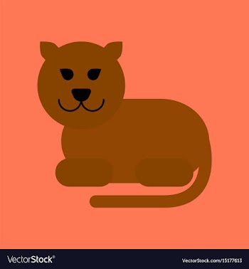 Flat icon on background cartoon panther vector image
