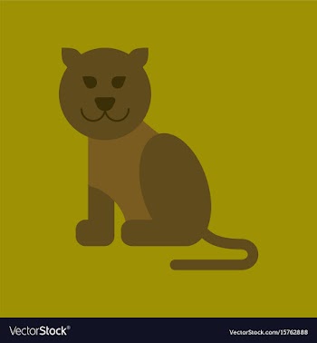 Flat icon on background cartoon panther vector image