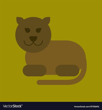 Flat icon on background cartoon panther vector image