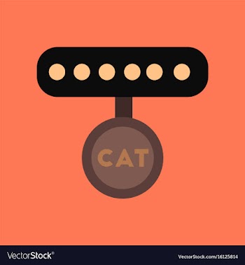 Flat icon on background cat collar vector image