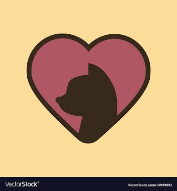 Flat icon on background cat heart vector image