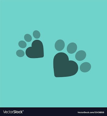 Flat icon on background cat tracks vector image