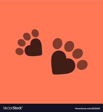 Flat icon on background cat tracks vector image