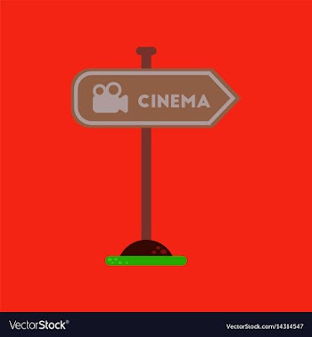 Flat icon on background cinema sign vector image