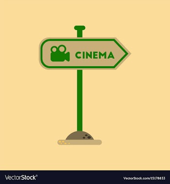 Flat icon on background cinema sign vector image