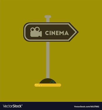 Flat icon on background cinema sign vector image
