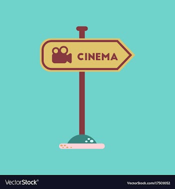 Flat icon on background cinema sign vector image