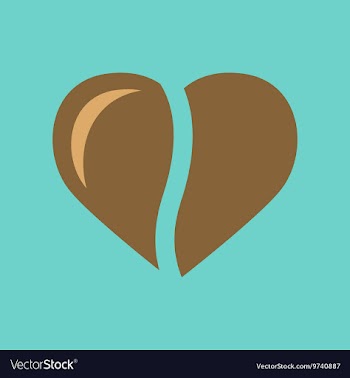 Flat icon on background coffee bean heart vector image