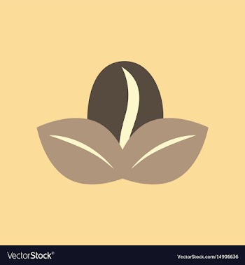 Flat icon on background coffee bean leaves vector image