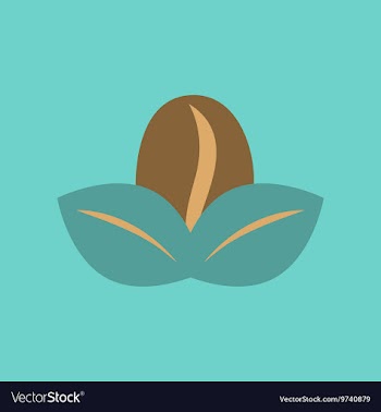 Flat icon on background coffee bean leaves vector image