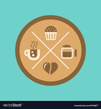 Flat icon on background coffee bean logo vector image