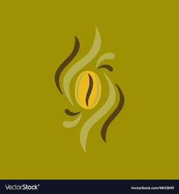 Flat icon on background coffee beans logo vector image