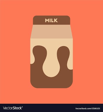 Flat icon on background coffee carton of milk vector image