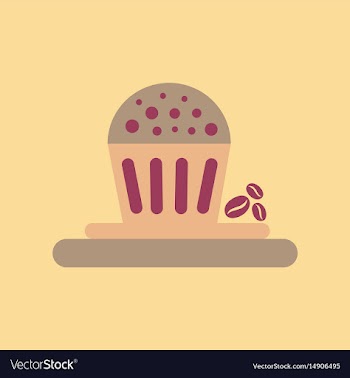 Flat icon on background coffee chocolate cake vector image