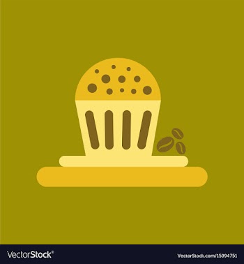 Flat icon on background coffee chocolate cake vector image