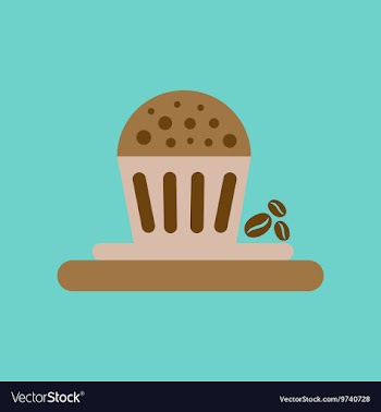 Flat icon on background coffee chocolate cake vector image