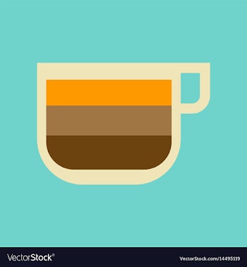 Flat icon on background coffee cup latte macchiato vector image