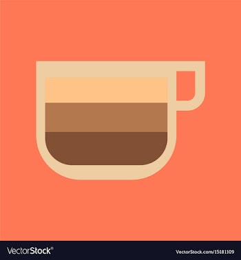 Flat icon on background coffee cup latte macchiato vector image