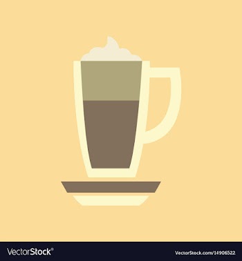 Flat icon on background coffee cup of latte vector image
