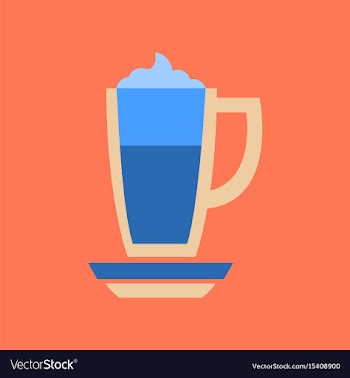 Flat icon on background coffee cup of latte vector image