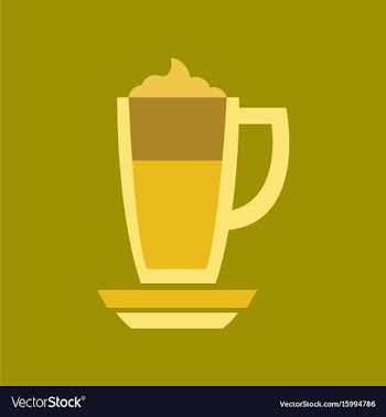 Flat icon on background coffee cup of latte vector image