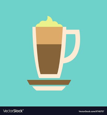 Flat icon on background coffee cup of latte vector image