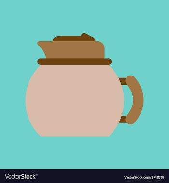 Flat icon on background coffee dishware kettle vector image