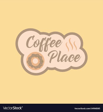 Flat icon on background coffee drink place logo vector image
