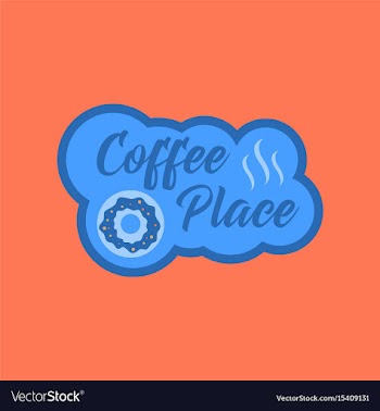 Flat icon on background coffee drink place logo vector image