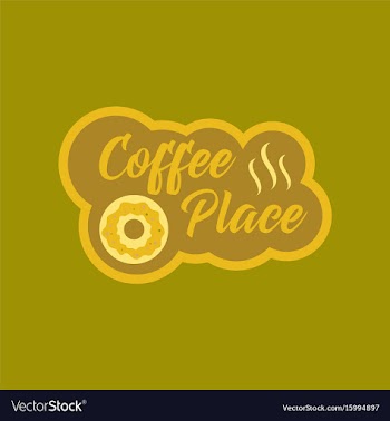 Flat icon on background coffee drink place logo vector image