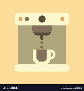 Flat icon on background coffee electronic machine vector image