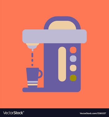 Flat icon on background coffee electronic machine vector image