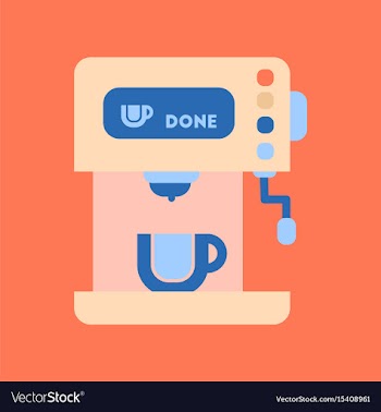Flat icon on background coffee electronic machine vector image