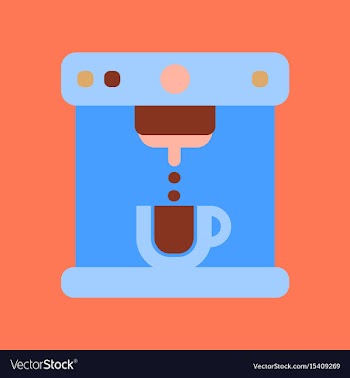 Flat icon on background coffee electronic machine vector image