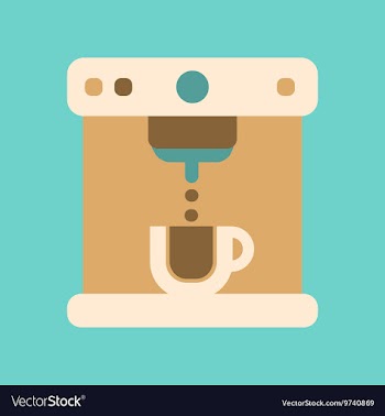 Flat icon on background coffee electronic machine vector image